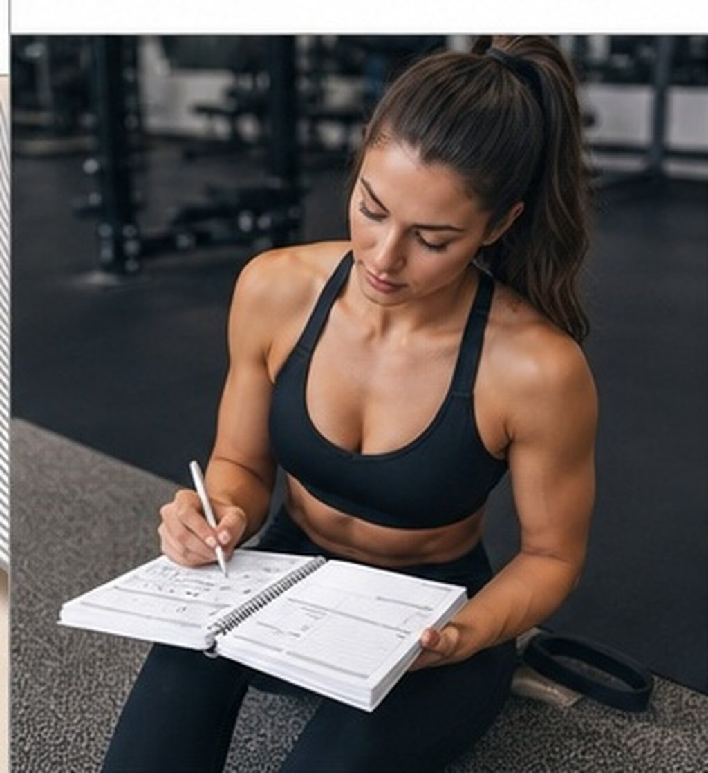 Nutrition Of Fitness - สมุดวางแผนการออกกำลังกาย ขนาด 11.7x8.5 สมุดบันทึกการออกกำลังกาย ตัวติดตามการออกกำลังกาย ตัวติดตามโภชนาการ