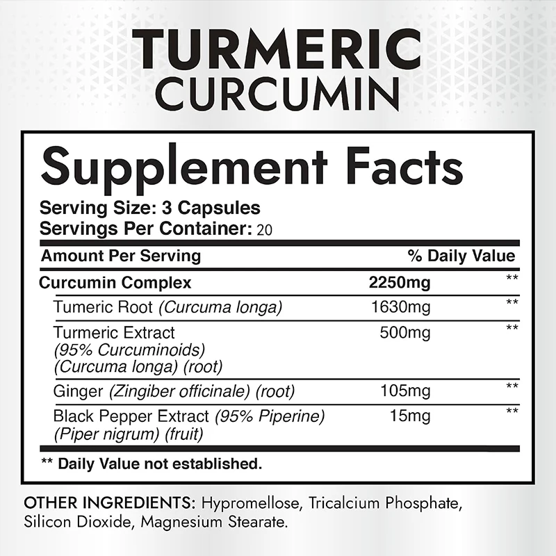 ขมิ้นชันและเคอร์คูมิน 2250 มก. - Turmeric Curcumin Capsule บทวิจารณ์และราคา